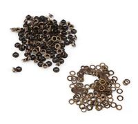 100pcs Bronze Metal Eyelets Round Inner Hole Grommets DIY Rivet Leathercraft Accessories Air-Hole for Shoes Belt Bag Tag Clothes Scrapbook(6mm)