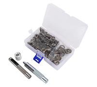 100pcs Bronze Round Eyelet Punch Die Tool Kit, DIY Eyelets for Clothing Bags Shoes Hats, Brass Grommet Setter with Base and Washers for Advertising Industry Craft