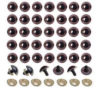 100PCS Brown Plastic Safety Eyes DIY Sewing Crafting Buttons Craft Eyes for Craft Supply Puppet Teddy Bear Stuffed Animal (24mm)