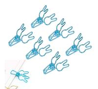 100PCS Bunny Hollow Out Binders Clips, Cute Metal Binders Clips Document Organizing Paper Clamps Small Paper Clamps for Home Office Supplies (Blue)
