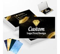 100PCS Business Cards Personalised,Custom Business Cards with Logo/Photo/Text,90X54mm,Double Sided Printable,Waterproof,Custom Business Card for Small Business.Thank You Card