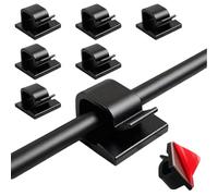 100Pcs Cable Clips Self Adhesive, USB HDMI Cable Wire Management Holder Outdoor Light Wire Clips Tidy Hooks Cord Organiser for Desk Wall Workshop Home Office Light Fairy Light