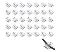 100Pcs Cable Clips Self Adhesive,Wall Wire Tidy Hooks,Cord Small Clear Sticky Management Holder Clip,Desk Cables Wires Trunking Organizer Transparent Strong Self-Adhesive Holders Hook for Pins