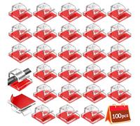 100PCS Cable Clips, Self-Adhesive Wire Clips, Sticky Cable Clip, Adhesive Cable Holder Clips, Sticky Cable Tidy Hooks for Cable Management, Christmas Hanging Decorations Fairy Light - Transparent