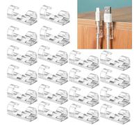 100pcs Cable Clips with Strong Self-Adhesive, Self Adhesive Cable Clips for Cable Management, Electric Wire Organiser, Transparent Acrylic Adhesive Cable Clips