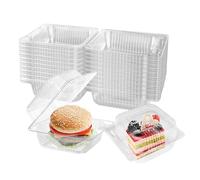 100pcs Cake Slice Boxes for Portions, Individual Cake Containers with Lids