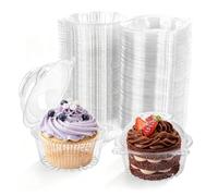 100pcs Cake Slice Boxes Individual, Individual Cake Containers with Lids | Clear Cupcake Boxes for Cheesecake, Sandwich, Cupcake