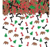 100pcs Camping 1st Birthday Confetti, Camper Explorer One Table Confetti, Lumberjack Paper Scatters, Camping Themed 1st Birthday/Anniversary Party Table Decoration