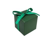 100Pcs Candy Box Square Sweet Wedding Favor Packaging Box with Ribbon Birthday Party Supplies for Wedding Party Supplies(Dark Green)