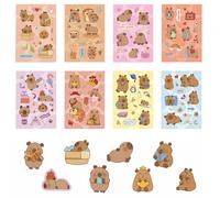 100Pcs Capybara Stickers, Cute Brown Capybara Stickers, Personalized Cute Capybara Kids Stickers, Cartoon Animal Decals Nature, for Water Bottle Laptop Luggage Helmet Skateboard Motorcycle Guitar