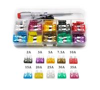 100pcs Car Fuse 2A 3A 5A 7.5A 10A 15A 20A 25A 30A 35A AMP Mini Auto Blade Micro Motorcycle Blade Assortment with Test Pen Protected circuits