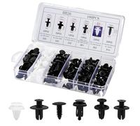 100Pcs Car Retainer Clips Kit - 6 Most Popular Sizes Auto Push Pin Rivets Assortment. Bumper Fender Door Trim Panel Plastic Fasteners for GM Toyota Honda Nissan (100Pcs)
