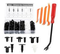 100pcs Car Trim Clips, 6 Types of Plastic Fasteners, 100pcs Car Fixing Clips& 5pcs Trim Removal Tools, Pin Rivets Expansion Screws Replacement, Door Trim Panel Fender Clips for GM Ford Toyota Honda