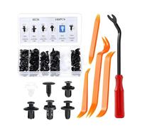 100PCS Car Trim Clips Set with 5PCS Removal Tools, 6 Sizes Car Plastic Rivets Set,Universal Auto Body Rivet Clips and Fastener Remover,Assorted Retainer Clips Fasteners Kit for Bumper, Door, Fender