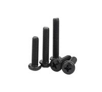 100pcs Carbon Steel Black Machine GRADE 4.8 Cross Recessed Pan Head Screw M1 .2 6 M2 .5 M3(3mmx100pcs,M3)