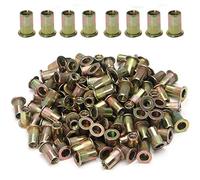 100pcs Carbon Steel Metric M6 Rivet Nuts Threaded Rivet Insert Nutsert Rivnuts Kit M6-1.0mm