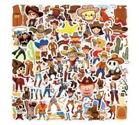100PCS Cartoon Cowboy Stickers for Kids Teens Adults Boys and Girls,Cool and Stylish Western Decals for Party Supplies Water Bottle Laptop Luggage Car Bike Helmet Computer Skateboards