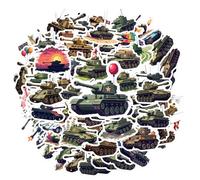 100Pcs Cartoon Tanks Stickers Waterproof Military Vehicles Sticker for Water Bottle Laptop Phone Case Planner Skateboard Luggage Helmet Party Favor Decor Ideal for Adults Teens Teacher Rewards C4U2Q1G