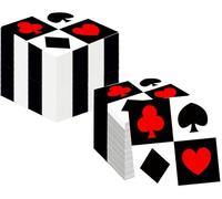100Pcs Casino Napkins Poker Napkin Casino Party Supplie Disposable Casino Party Cocktail Napkins Las Vegas Napkin for Casino Night Poker Game Themed Card Playing Club Heart Casino Birthday Party Decor