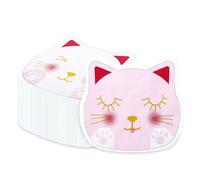 100Pcs Cat Napkins, 10.2 x 11.4 Inches Cute Kitty Party Napkins, Pink White Paw Print Paper Napkins, Cat Birthday Decorations Kitten Napkins for Kids Pet Cat Birthday Party Supplies