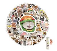 100pcs Cat Stickers Waterproof Vinyl Sticker Kawaii Stickers for Cat Lovers Kitty Meme Sticker Funny Kitty Decals Cartoon Animal Graffiti Decals for Journal Water Bottles Laptop Scrapbooking Phone