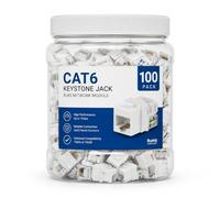 100pcs Cat6 Keystone Jack RJ45 Network Module - LSA Keystone Module 8P8C UTP, Network Socket Insert for Patch Panel & Wall Socket, Cat6 RJ45 Female for AWG 22-24 Network Cable