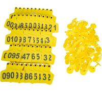 100Pcs Cattle Ear Tags Numbered,for Sheep Cows Goats Pigs Animal Calf Management 101-200/201-300(Yellow,301 400)