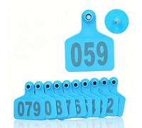 100PCS Cattle Ear Tags, Plastic Livestock Ear Tag Numbered 001 to 100 Animal Identification Earring Tagger for Marking Cows Goats Sheep