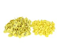 100pcs Cattle Ear Tags, Round 001-100 Number Plastic Livestock Ear Tag Animal Identification Ear Tags Animal Tag for Cows Sheep Pig Ear Tag