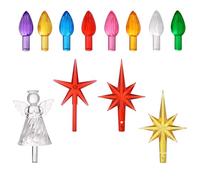 100pcs Ceramic Christmas Tree Replacement Bulbs, Assorted Colors Plastic Lights Pegs Included Corrugated Bulb Star Angel Topper Ornaments Christmas Decorations for Ceramic Tree