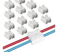 100pcs CH2 Quick Connector Stable Quick Electrical Cable Clamp Terminal Block Spring Wire Connectors Block for Led Strip Light Suitable for Electrical Maintenance and Installation (White)