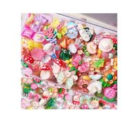 100pcs Charms Cute Set, Resin Fake Candy Charms Kawaii Set Mixed Sweets Flatback Making Supplies for DIY Craft Making and Ornament Scrapbooking (Bright)