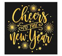 100Pcs Cheers to The New Year Paper Napkins Gold Glitter Trees Disposable Party Napkin 6.5" Xmas Luncheon Hand Towel for Winter Holiday Wedding Baby Shower Party Supplies (New Year)