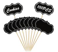 100pcs Cheese Markers for Charcuterie Board Buffet Labels Food Tags Blank Toothpick Flags Food Labels Food Signs Picks Cupcake Toppers for Party Wedding Birthday Decoration Supplies(Black)