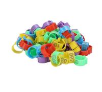100Pcs Chicken Leg Rings with 5 Color, 16mm Numbered Chicken Identification Leg Bands Clip Poultry Ankle Bands for Bantam, Duck, Guinea and Medium Birds
