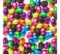 100pcs Chocolate Foiled Mini Eggs for Christmas Egg Hunt | 500g Solid Milk Chocolate Multi Colored Balls for Christmas Bags filling