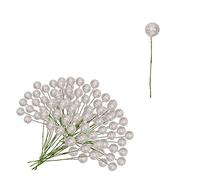 100pcs Christmas Artificial Silver Holly Berries,Glitter Berry Twig Stem Artificial Berry Fruits Picks Berry Branches Winter Berries Bunch for Christmas Wreath Making Xmas Tree Decorations Supplies
