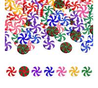 100pcs Christmas Candy Cane Peppermint Ornaments for Tree Decorations - Winter Thanksgiving Decor - Fake Candy for DIY Crafts