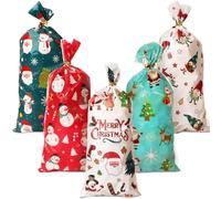 100pcs Christmas Cellophane Treat Bags - Small Cookie & Sweet Goodie Bags with Ties