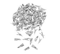 100pcs Christmas Festive Flower Clip, Iron Mini Alligator Clips | Silver Metal Ornament Hooks, Discreet Fit for Baubles and Pine Branches, Home Gatherings, Wedding Decor