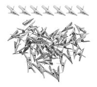 100pcs Christmas Flower Clips Mini Iron Ornament Hangers for Season | Silver Minimalist Metal Finish, Reusable Invisible Grip, for Baubles Paper Holiday Crafting and Trees