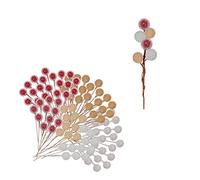 100pcs Christmas Frosted Holly Berries Artificial Holly Berries,Picks Winter Berries Bunch Berry Branches,Xmas Red Berries for Xmas Tree Ornaments,Wreath Making Supplies,DIY Crafts,Home Decor