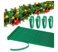 100Pcs Christmas Garland Ties, Green Hook and Loop Plant Cable Ties, 12 in Adjustable Nylon Garden Plant Cable Strap for Wreath Christmas Halloween Party Yard Wall Doorway Outdoors Decoration