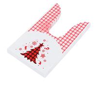 100Pcs Christmas Gift Bags, Food Grade Reusable Holiday Tote Bags with Handle for Biscuits Sweets Chocolates, Christmas Candy Bags for Parties Festivals (Xmas Tree)