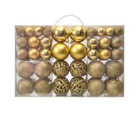 100pcs Christmas Ornaments Set - Shiny Gold Xmas Tree Hanging Balls Decorations for Indoor/Outdoor Holiday Decor, 3 Sizes (3cm/4cm/6cm)