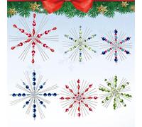 100PCS Christmas Snowflake Bead Wires, Kalolary 6 Styles Metal Xmas Snowflake Wire Forms Metal Snowflake Beads Ornament with Ear Plugs for Beads Christmas Winter Bead DIY Craft (No Beads Included)