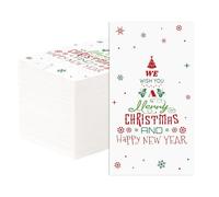 100Pcs Christmas Tree Paper Napkins 3-Ply Merry Christmas Tree Disposable Absorbent Towels Snowflake Guest Napkinsfor Xmas Winter Holiday New Year Birthday Party Supplies Decorations