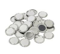 100pcs Chrome Silver Bottle Caps Flattened 1 Inch Steel Craft Supplies for Jewelry Making and DIY Projects