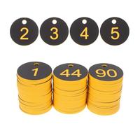 100pcs Circular Numbered Key Tags PVC Black for Offices