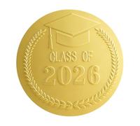 100pcs Class of 2026 Graduation Stickers, Gold-Colored Round Labels for Graduates for Envelope Sealing Scrapbook Making and Party Favors